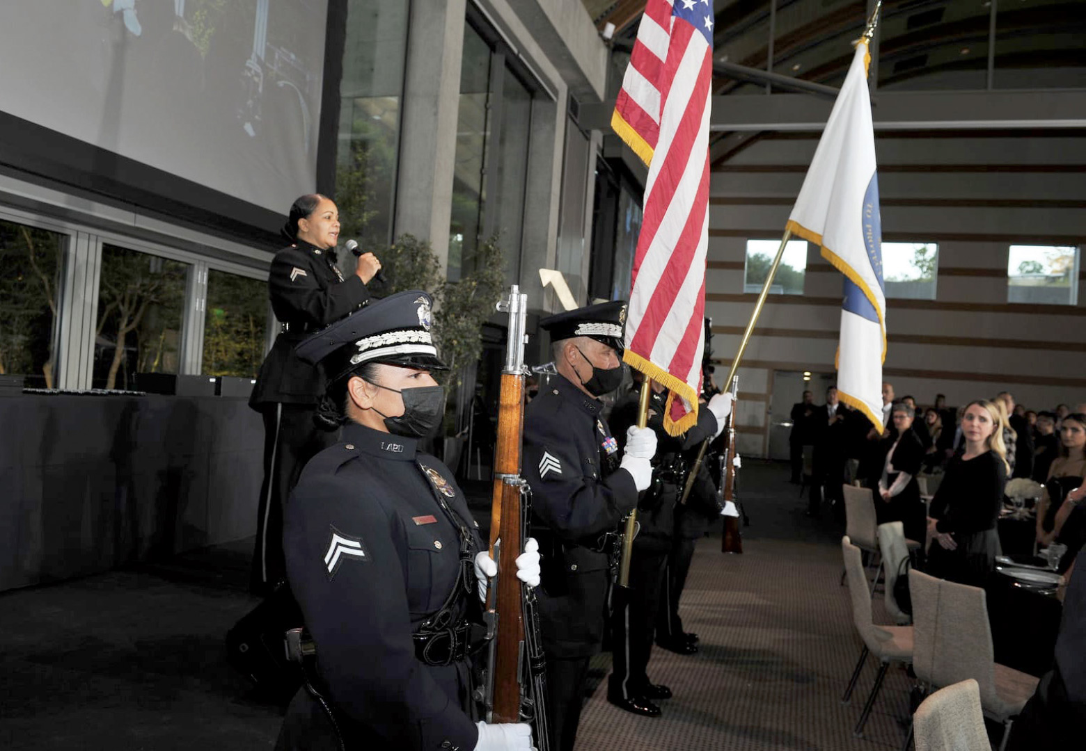 skirball-reopens-reserve-officer-of-the-year-twice-a-citizen-gala-31-officer-rosalind-curry-singing-the-national-anthem